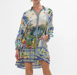 Camilla The Wall To Wall Wonders Long Sleeve Tiered Short Dress  Wallwond*