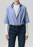 Citizens of Humanity Frances Cape Button Up Kindred Blue Stripe