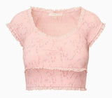 LoveShackFancy Cambron Luna Rosa Fleur Top Apple Blossom