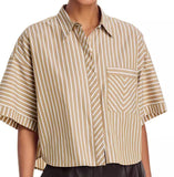 Rag & Bone Marin SS Stripe Shirt Seaweed Stripe