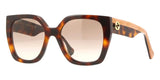 Gucci Square Crystal Havana Frame w/ Brown Lens Sunglasses
