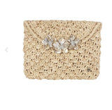 FloraBella Ella Crochet Raffia Clutch Natural