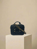 CHANEL CC Filigree Vanity Case Bag Black w/ Gold Hardware