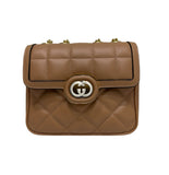Gucci Deco Mini Shoulder Bag Neutral w/ Gold Silver Hardware