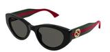 Gucci Kelly Black/ Green Frame w/Grey Lens Sunglasses