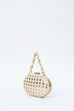 SIMKHAI Sol Macrame Leather Clutch White