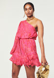 Hemant & Nandita Indu Off Shoulder Mini Dress Pink *