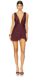 PatBo Camila Coelho Crochet Mini Dress Dark Red