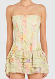 Amanda Uprichard Laureline Romper Endive Multi**