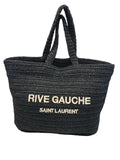 Saint Laurent Rive Gauche Raffia Tote Bag Black