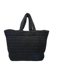 Saint Laurent Rive Gauche Raffia Tote Bag Black