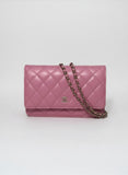 CHANEL Wallet On Chain Bag Pink w/ Gold Hardware