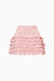 LoveShackFancy Kalliope Heart Argyle Knit Skirt Velour Pink