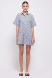 SIMKHAI Cris Shirt Dress S/S Midnight Stripe