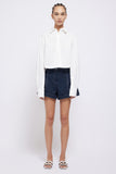 SIMKHAI Renata Cropped Button Down Shirt White *