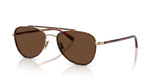 Oliver Peoples Sacoye Gold/Dark Mahogany Frame w/ Terra Polarized Crystal Lens Sunglasses