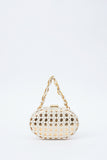 SIMKHAI Sol Macrame Leather Clutch White