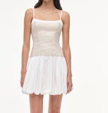 SIMKHAI Fifi Bubble Cotton Linen Mini Dress Sand Multi