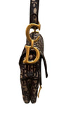 Dior Saddle Bag Blue Oblique Embroidery w/ Gold Hardware
