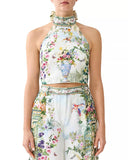 Camilla Reversible Halter Tie Back Top Wildflower Wunderland