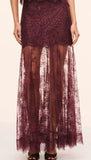 LoveShackFancy Carline Skirt Faded Merlot