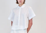 SIMKHAI Bernie S/S Pleated Shirt White