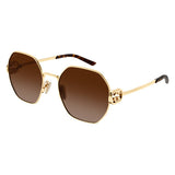 Gucci Amelia Gold Frame w/ Brown Lens Sunglasses