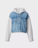 Rag & Bone Miramar Combo Hooded Trucker Jacket Sport