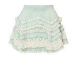 LoveShackFancy Serevina Victori Solid Cotton Mini Skirt Eau De Nil