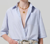 Citizens of Humanity Frances Cropped Cape Button Up Baby Blue