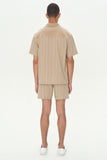 SIMKHAI Sebastian Yarn Dye Stripe Shorts Khaki