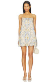 Zimmermann Daylight Scallop Mini Dress Damask Denim