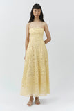 SIMKHAI  Imogen Cotton Lace Bustier Midi Dress Butter Cream