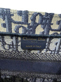 Dior Small Book Tote Bag Ecru & Blue Oblique Embroidery