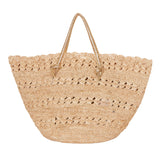 FloraBella Salerno Crochet Raffia Tote Natural/Gold