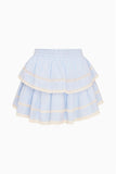 LoveShackFancy Ruffle Mini Skirt Chambray Sky