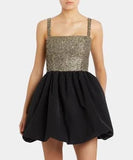 Amanda Uprichard Christine Dress Gold/ Black