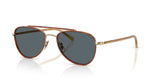 Oliver Peoples Sacoye Gold/Amber Frame w/ Blue Crystal Lens Sunglasses