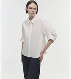 SIMKHAI Gemma Three Quarter Sleeve Shirt White