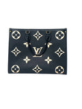 Louis Vuitton Monogram Bicolor OnTheGo MM Black/ Beige Bag w/ Gold Hardware