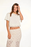 LoveShackFancy Karolin Tee White