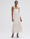 PatBo Natural Crochet Midi Dress Off White