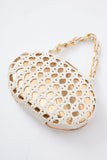 SIMKHAI Sol Macrame Leather Clutch White