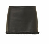 LoveShackFancy Noala Faux Leather Mini Skirt Black