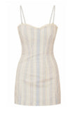 LoveShackFancy Jayna Dress Pink Cinched Blue