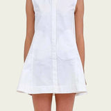SIMKHAI Maggy Pleated Mini Dress White**
