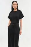 SIMKHAI  Addy S/S Knit Back T-shirt Black