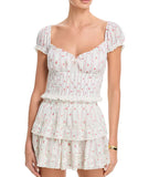 LoveShackFancy Ruffle Mini Skirt Poppy Red