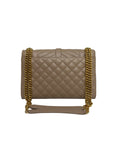 Saint Laurent Medium Envelope Bag Beige w/ Gold Hardware