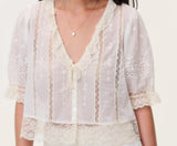 LoveShackFancy Maurelle Top Eau De Nil